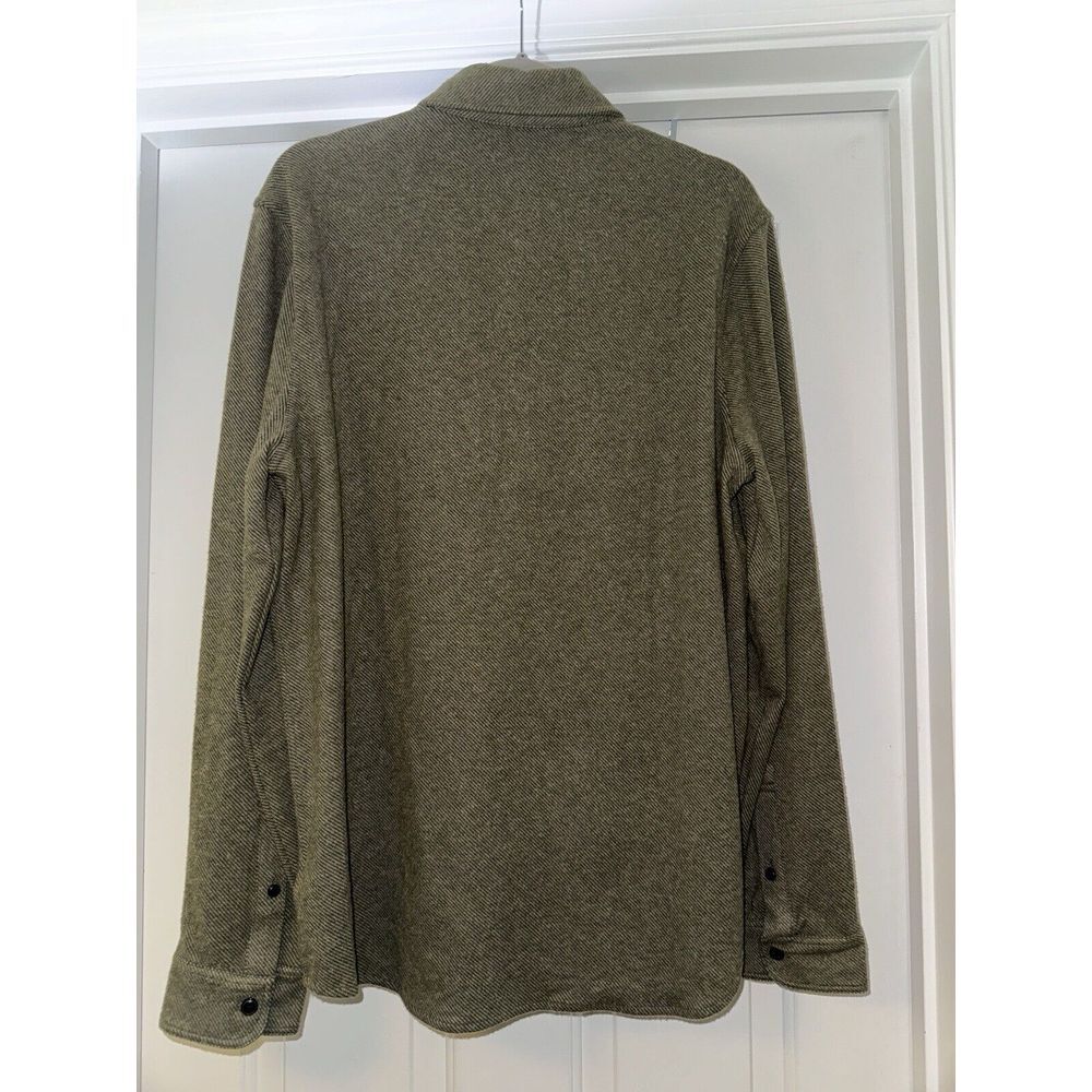 Faherty Olive Herringbone Casual Button-Down Shirt - image 8